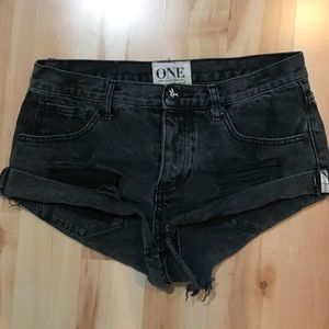 Black mini Jean Shorts sz 26